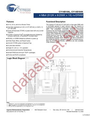 CY14B104L-BA25XCT datasheet  